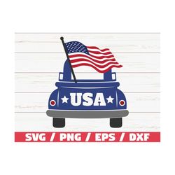 4th of july truck svg / america svg / cut file / clip art / commercial use / instant download / silhouette / 4th of july