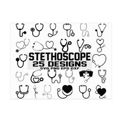 stethoscope svg/ heart stethoscope svg/ nurse svg/ doctor svg/ clipart/ cut files/ silhouette/ cricut/ vector