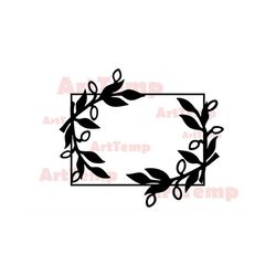 frame with olives dxf, tree privacy screen cut file, svg for cricut, dxf for laser cnc, plasma, olives svg, clipart vect