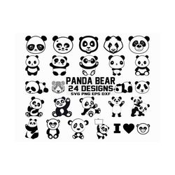 panda bear svg / panda svg / bear svg / cute panda svg / cut files / cricut / clipart / silhouette / decal / stencil / d