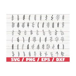 61 leaf svg file/ leaves svg file/ branches svg file/ leaves clipart/ leaf cricut/ hand drawn leaves/ leaf silhouette/ p