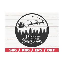 merry christmas svg / christmas scene with santa svg / cut file / cricut / commercial use / silhouette / winter svg / ch