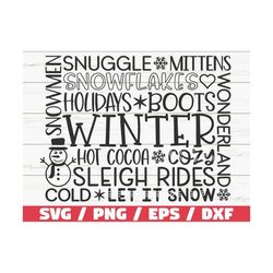 winter svg / cut file / cricut / commercial use / silhouette / snowman svg / christmas svg / holiday svg