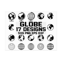 Globe SVG/ Planet Earth Svg/ Earth Svg/ Globe Clipart/ Cut Files/ Silhouette/ Files for Cricut/ Vector