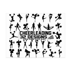 cheerleading svg/ clipart/ silhouette/ cut file/ decal/ stencil/ vinyl/ cricut file/ cuttable file/ vector