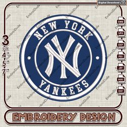 mlb new york yankees team embroidery design, mlb embroidery files, mlb new york yankees embroidery, machine embroidery