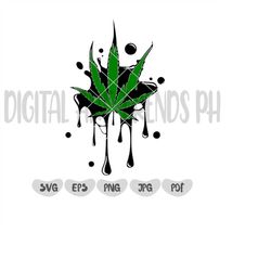 dripping marijuana leaf svg || marijuana leaf svg || cannabis svg || pot leaf svg