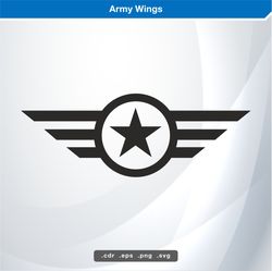 army wings svg digital vector