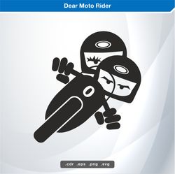 dear moto rider svg digital vector