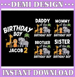 personalized birthday png, safari jungle birthday png, matching family birthday png, family safari png, zoo birthday