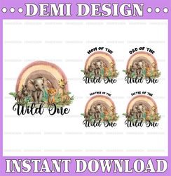 Family Wild One Rainbow Birthday Png, Family Matching Birthday Png, Zoo Birthday Woodlands Birthday Png, Matching