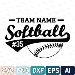 Custom Softball Svg, Personalized Softball Svg, Softball Team Name Svg, Softball Svg, Game Day Svg, Softball Svg