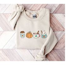 cute boho pumpkin spice sweatshirt, cutepumpkin spice sweatshirt, cute fall sweater, womens fall fashion sweater, coffee