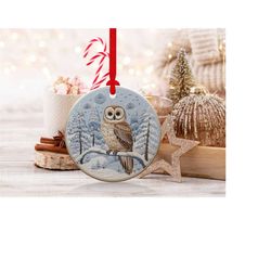 3d owls christmas ornaments 1 | png file | 3d christmas sublimation ornaments graphic clipart | instant digital download