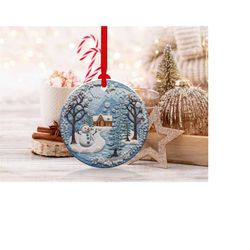 3d snowman christmas ornaments 1 | png file | 3d christmas sublimation ornaments graphic clipart | instant digital downl