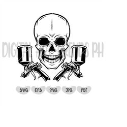 paint brush painter svg | air brush painter svg | painting svg | painting shirt svg | painting clipart | painter skull s