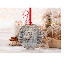 3d deer christmas ornaments 3 | png file | 3d christmas sublimation ornaments graphic clipart | instant digital download