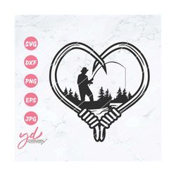 love fishing svg png | fish hook svg | heart fish hook svg | fisherman svg | fishing hobby svg | fishing dad svg | bass