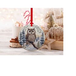 3d owls christmas ornaments 2 | png file | 3d christmas sublimation ornaments graphic clipart | instant digital download