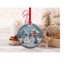 3d snowman christmas ornaments 2 | png file | 3d christmas sublimation ornaments graphic clipart | instant digital downl
