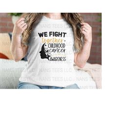 we fight together | childhood cancer awareness graphic clipart | svg png dxf eps jpg | instant digital download
