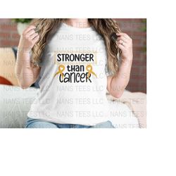 stronger than cancer 3 | childhood cancer awareness graphic clipart | svg png dxf eps jpg | instant digital download