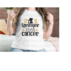 stronger than cancer 1 | childhood cancer awareness graphic clipart | svg png dxf eps jpg | instant digital download