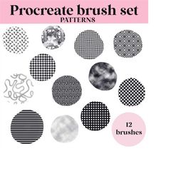 fun pattern procreate brush set pattern bundle