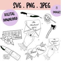 True Crime SVG Jpeg PNG bundle / serial killer vector / bundle 2