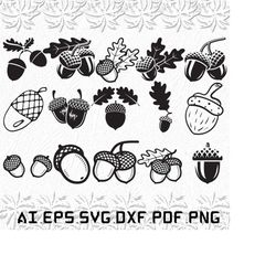 acorn svg,  acorns svg, fruit svg, tree, fruits, svg, ai, pdf, eps, svg, dxf, png