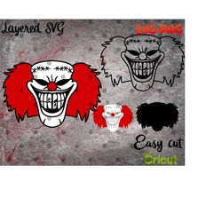 Layered SVG Evil Clown for Cricut, Horror Svg, Vinyl File, Horror Movie svg png it the Dancing Clown