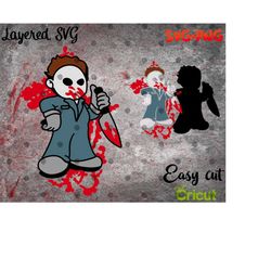 layered svg baby michael for cricut, horror svg, vinyl file horror, ghost svg and png, horror movie svg
