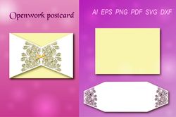 openwork invitation card cut file