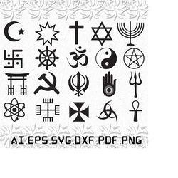world religions svg, world religion svg, world svg, religions, worlds, svg, ai, pdf, eps, svg, dxf, png