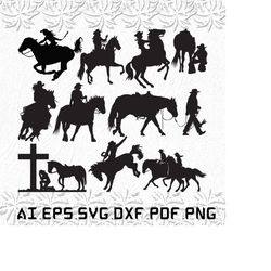 cowboy with horse svg, cowgirl svg, girl svg, anime, horse, svg, ai, pdf, eps, svg, dxf, png