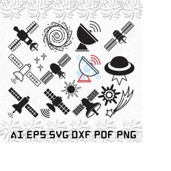 space satellite svg, space satellites svg, space svg, satellite, fantasy, svg, ai, pdf, eps, svg, dxf, png