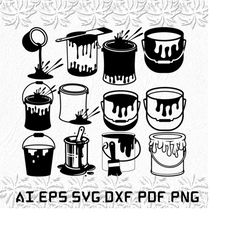 paint bucket svg, paint svg, art svg, painting, painter, svg, ai, pdf, eps, svg, dxf, png