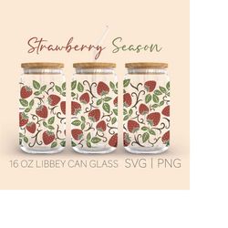 strawberry libbey can glass svg, 16 oz can glass, strawberry svg, libbey glass svg, fruit svg, digital download
