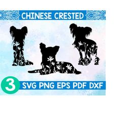 floral chinese crested svg,chinese crested dog svg,chinese crested wildlflower svg,chinese crested flower svg,chinese cr