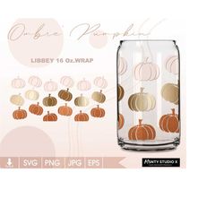 full wrap pumpkin ombre' svg , for libbey can glass svg, ,fall pumpkin svg , fall can glass svg , 16 oz can glass, svg,d