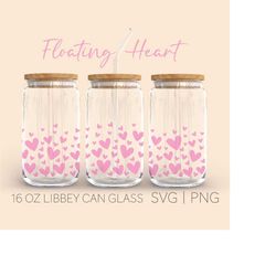 floating hearts libbey 16oz can glass wrap svg, beer can glass svg cut wrap file, coffee glass can, beer glass svg png,