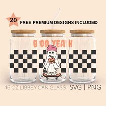 boo yeah svg, 16 oz libbey glass svg, ghost svg, halloween svg, can glass svg, beer can glass, design cricut, digital do