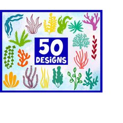 coral svg,seaweed svg,under the sea svg,under the sea plants svg,sea life svg,ocean life svg,sea weed cut file,coral tem