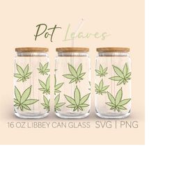 weed libbey can glass svg, 16 oz can glass, marijuana svg, pot leaf svg, coffee glass, digital download