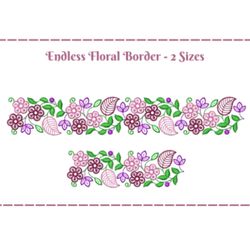 women's fashion-floral endless border embroidery design