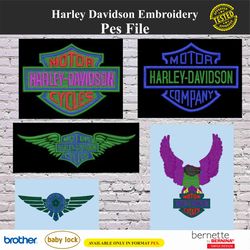 harley davidson embroidery digital product - instant download