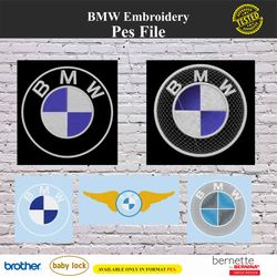 bmw logo embroidery digital product - instant download