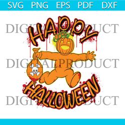 happy halloween pumpkin man svg cutting digital file