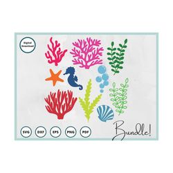 coral svg | seaweed svg | ocean svg | sea life svg | starfish svg | seashell svg | under the sea svg | seahorse svg | se