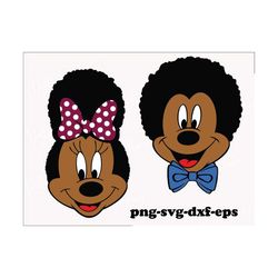 Mickey and minnie  Mouse black,cool nigga,cute nigga,mickey nigga svg,minnie nigga svg,Black woman and black men svg,afr